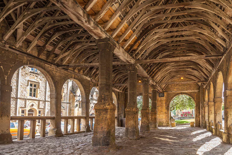 Historic Cotswold stone arcade